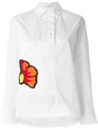 Marni Embroidered Flower Shirt, Women's, Size: 38, White, Cotton