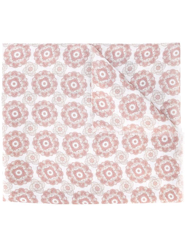 Pal Zileri Floral Print Scarf, Men's, Nude/neutrals, Silk/linen/flax