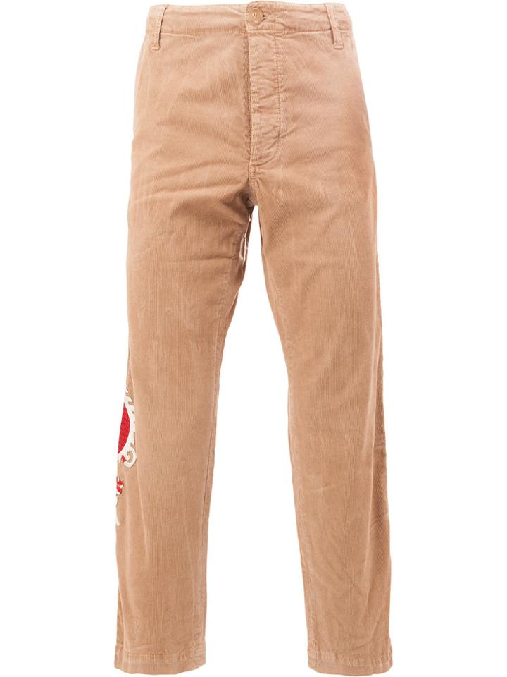 Gucci Embroidered Dragon Chinos - Nude & Neutrals