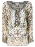 Camilla Mixed Print Blouse - Brown