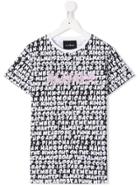 John Richmond Junior Sequinned Slogan T-shirt - Black