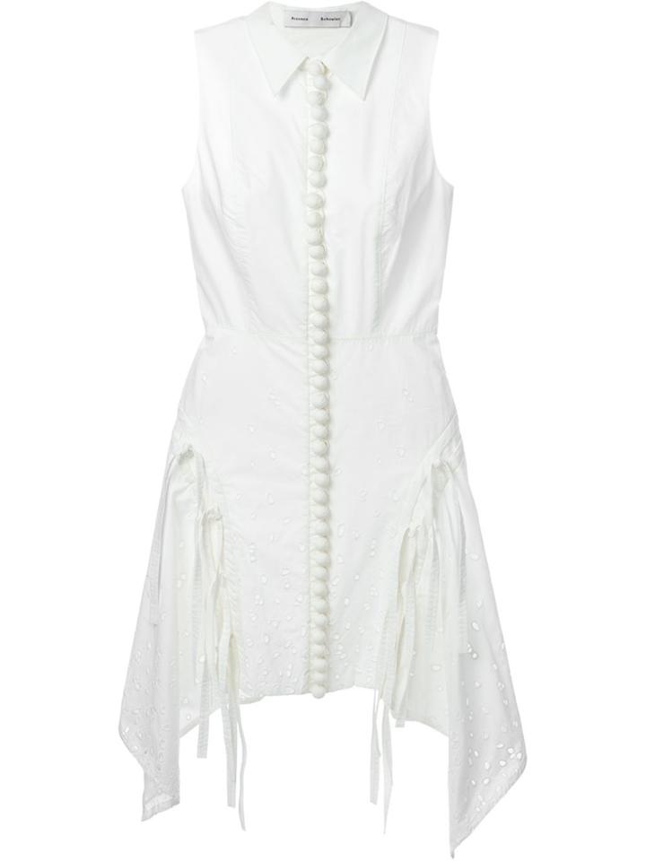 Proenza Schouler Fringed Hem Dress - White
