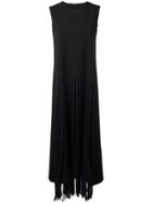 Maison Margiela Pleated Front Long Dress - Black