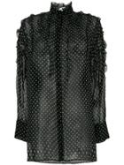 Valentino Polka-dot Ruffled Blouse - Black