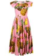 Dolce & Gabbana Pineapple Print Dress, Women's, Size: 40, Cotton
