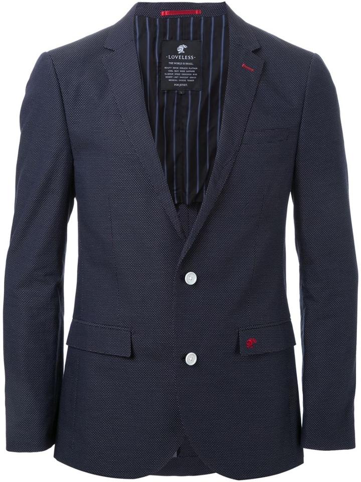 Loveless Fitted Blazer, Men's, Size: Large, Blue, Cotton