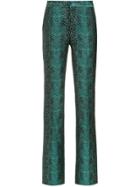 Tufi Duek Snakeskin Print Flared Trousers - Green
