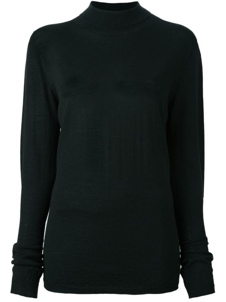 Rick Owens Roll Neck Jumper, Women's, Size: Large, Black, Virgin Wool