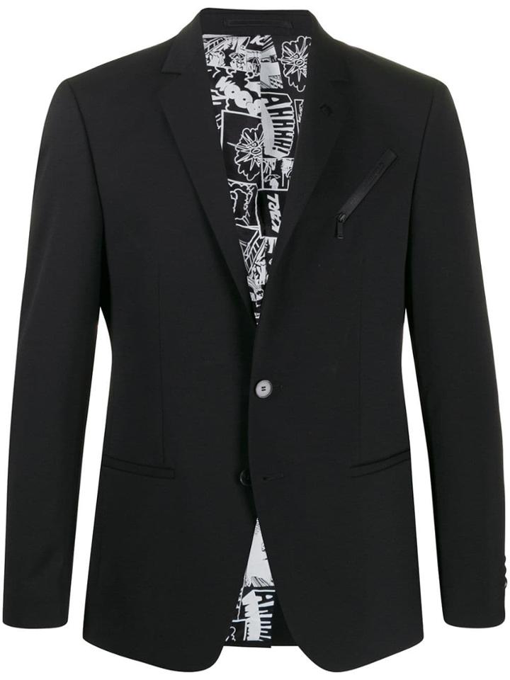 Karl Lagerfeld Cartoon Suit Jacket - Black