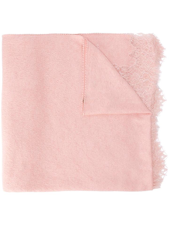 Lace Edges Scarf - Women - Silk/polyamide/cashmere - One Size, Pink/purple, Silk/polyamide/cashmere, Ermanno Scervino
