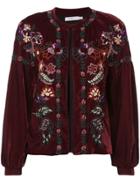 Patbo Bead-embellished Velvet Jacket - Red