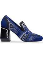 Prada Knitted Loafer-style Pumps - Blue