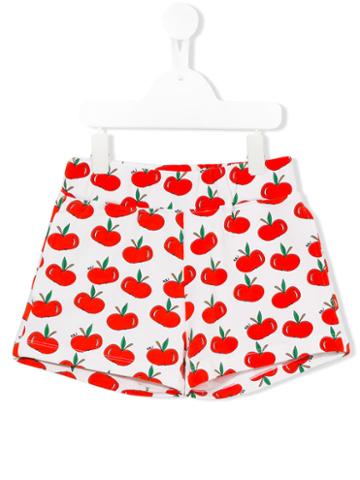 Au Jour Le Jour Kids Apple Print Shorts, Girl's, Size: 8 Yrs, White
