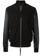 Blood Brother Alpha Ii Bomber Jacket, Men's, Size: Large, Black, Wool/lamb Skin/cotton