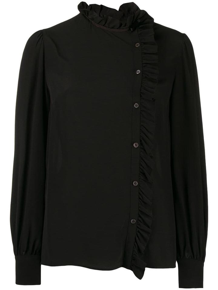Miu Miu Frill Trim Blouse - Black