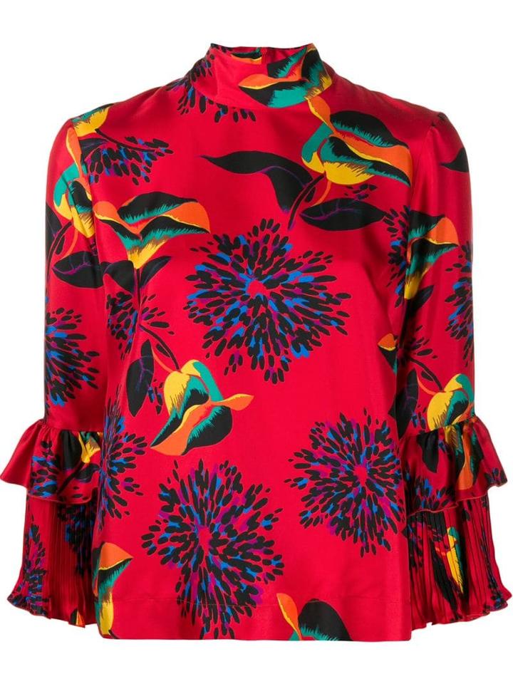 La Doublej Frill Wrist Top - Red