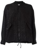 Essentiel Antwerp Patterned Bomber Jacket, Women's, Size: 36, Black, Viscose/polyester/acrylic