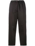 Jil Sander - Straight Cropped Trousers - Women - Cotton/linen/flax/spandex/elastane/cupro - 34, Brown, Cotton/linen/flax/spandex/elastane/cupro