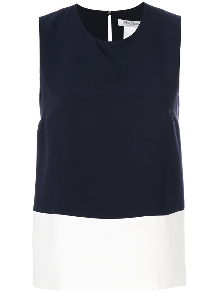 Max Mara - Puma Shell Blouse - Women - Polyester/triacetate - 10, Blue, Polyester/triacetate