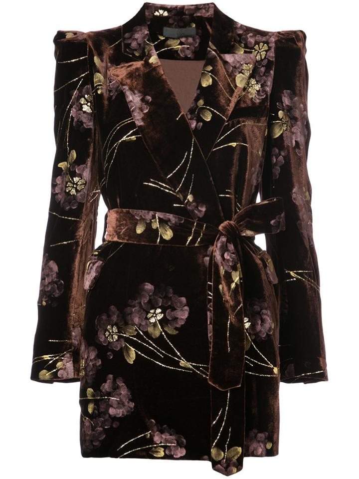 Co Embroidered Velvet Jacket - Brown