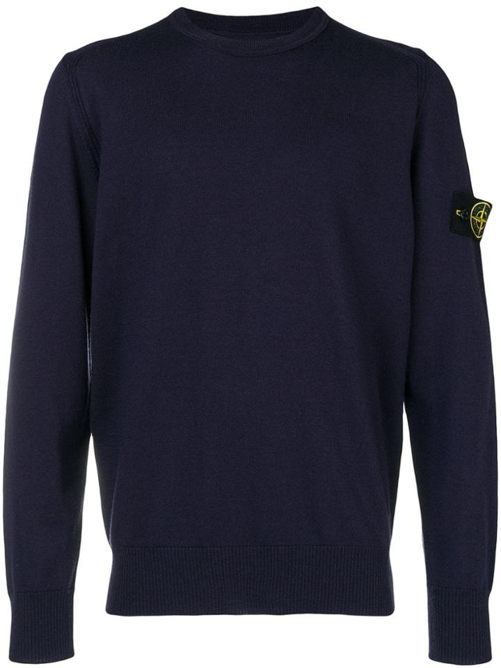 Stone Island Long-sleeve Fitted Sweater - Blue