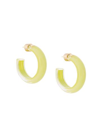 Alison Lou Small Hoop Style Earrings - Green