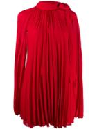 Valentino Ruffle Shoulder Dress - Red