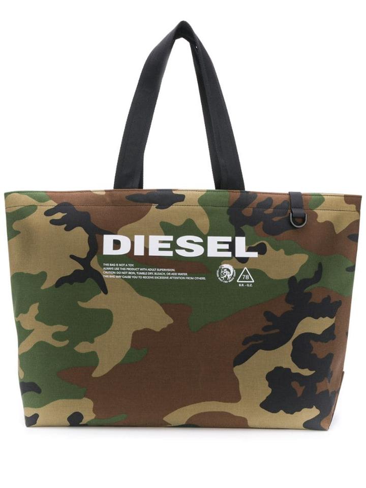 Diesel Camouflage Pattern Tote Bag - Green