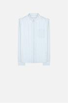 Ami Alexandre Mattiussi Striped Shirt, Men's, Size: 43, Blue, Cotton