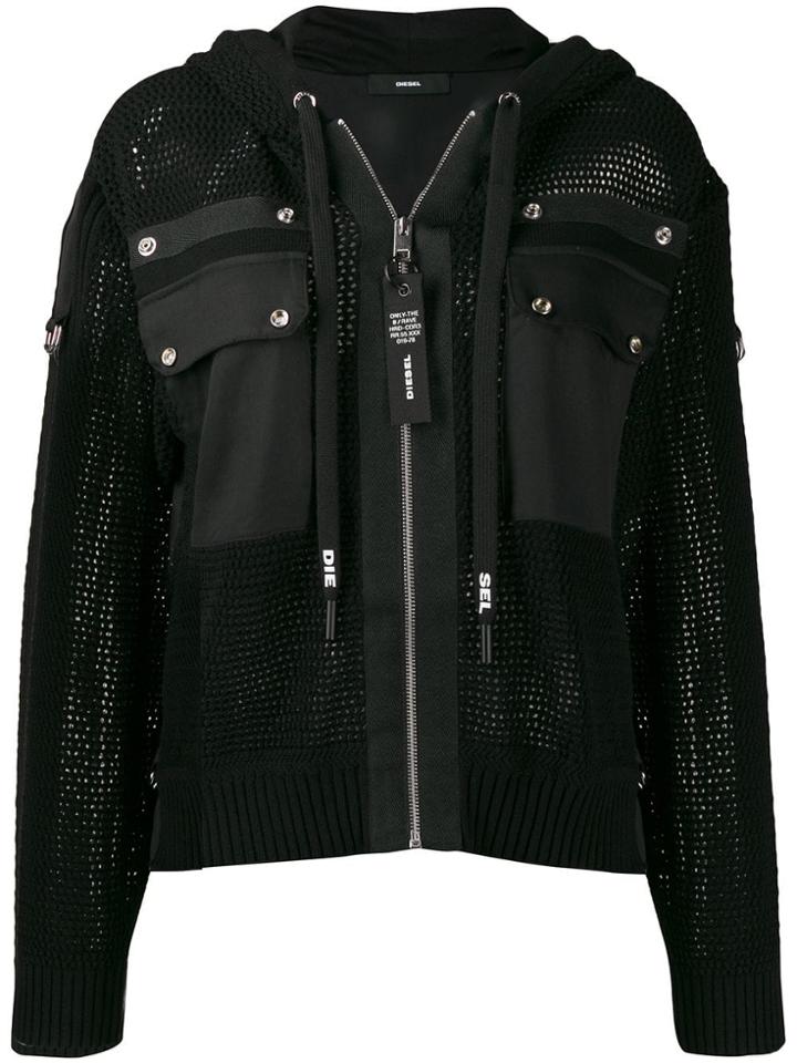 Diesel Hooded Net Jacket - Black