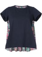 Sacai Floral Black T-shirt - Blue