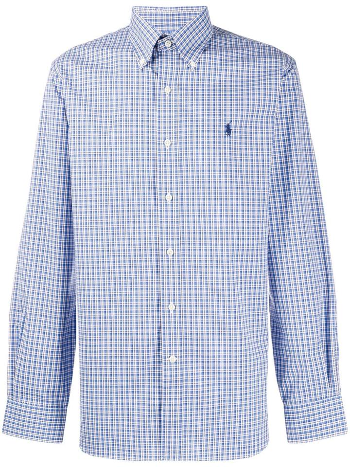Polo Ralph Lauren Check Print Logo Shirt - Blue