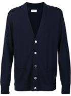 Officine Generale V-neck Cardigan, Men's, Size: Medium, Blue, Merino