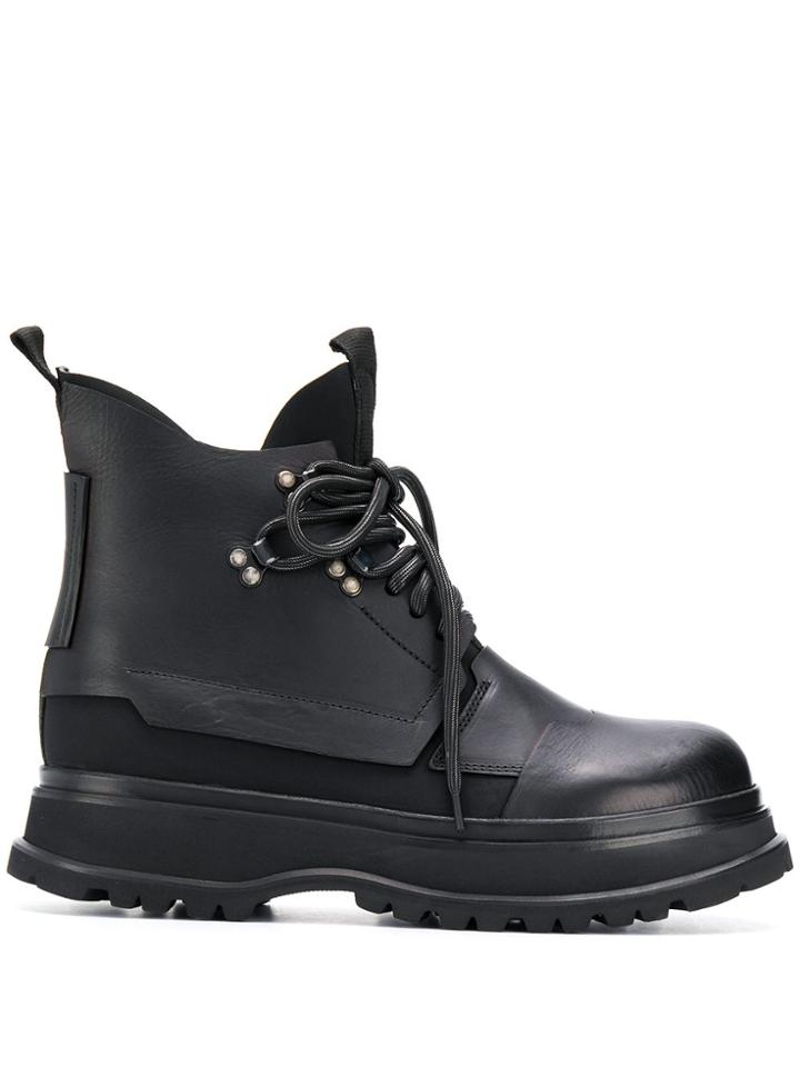Artselab Lace-up Combat Boots - Black