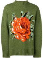 Ami Alexandre Mattiussi Hand-knitted Crewneck Oversize Sweater - Green
