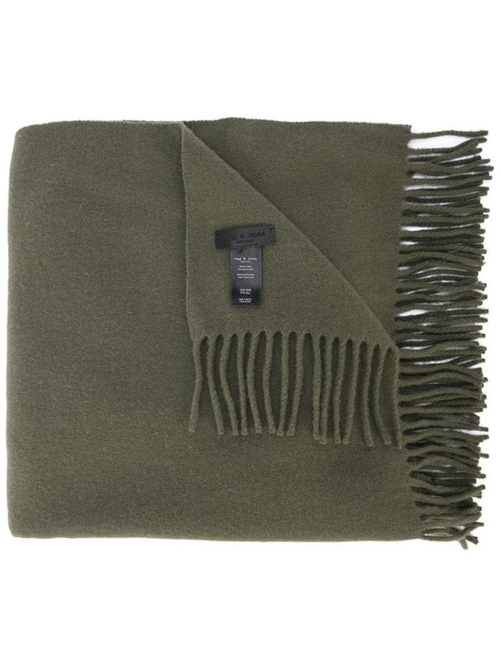 Rag & Bone Large Fringed Scarf - Green