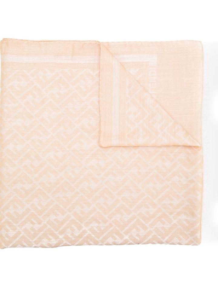 Fendi Logo Print Scarf - Neutrals