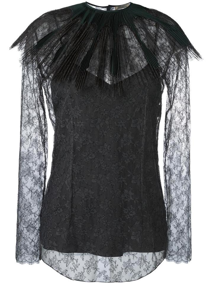 Nina Ricci Removable Collar Lace Blouse, Women's, Size: 42, Grey, Polyamide/viscose/silk