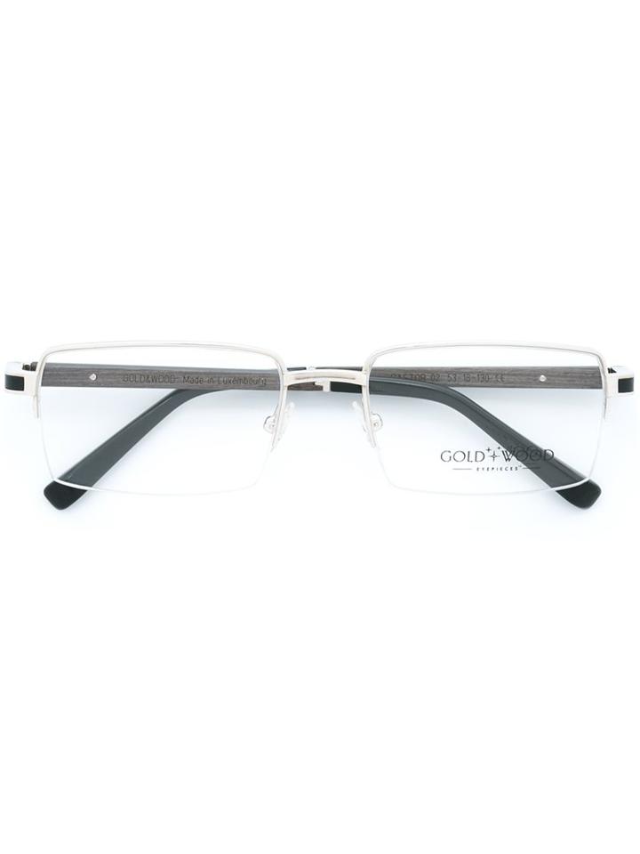 Gold And Wood 'castor' Glasses