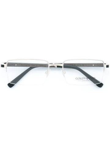 Gold And Wood 'castor' Glasses