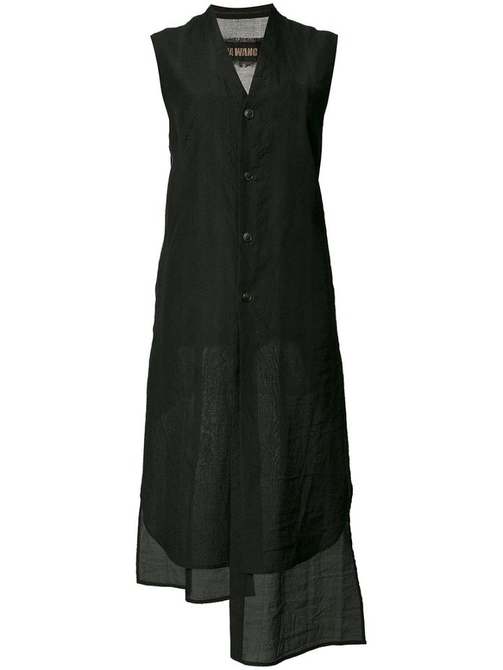 Uma Wang Long Sleeveless Shirt, Size: Medium, Black, Cotton/silk