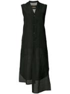 Uma Wang Long Sleeveless Shirt, Size: Medium, Black, Cotton/silk