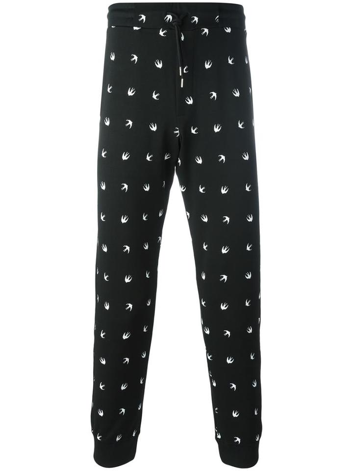 Mcq Alexander Mcqueen Woven Swallow Trackpants, Men's, Size: Medium, Black, Polyamide/spandex/elastane