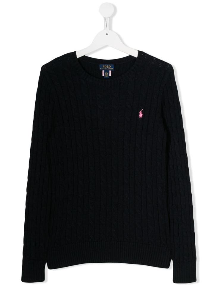 Ralph Lauren Kids Cable Knit Sweatshirt - Blue