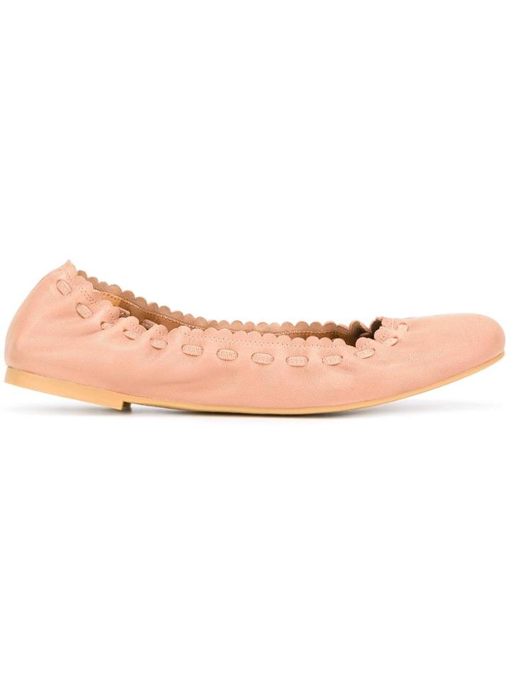 See By Chloé Scalloped Ballerinas - Nude & Neutrals