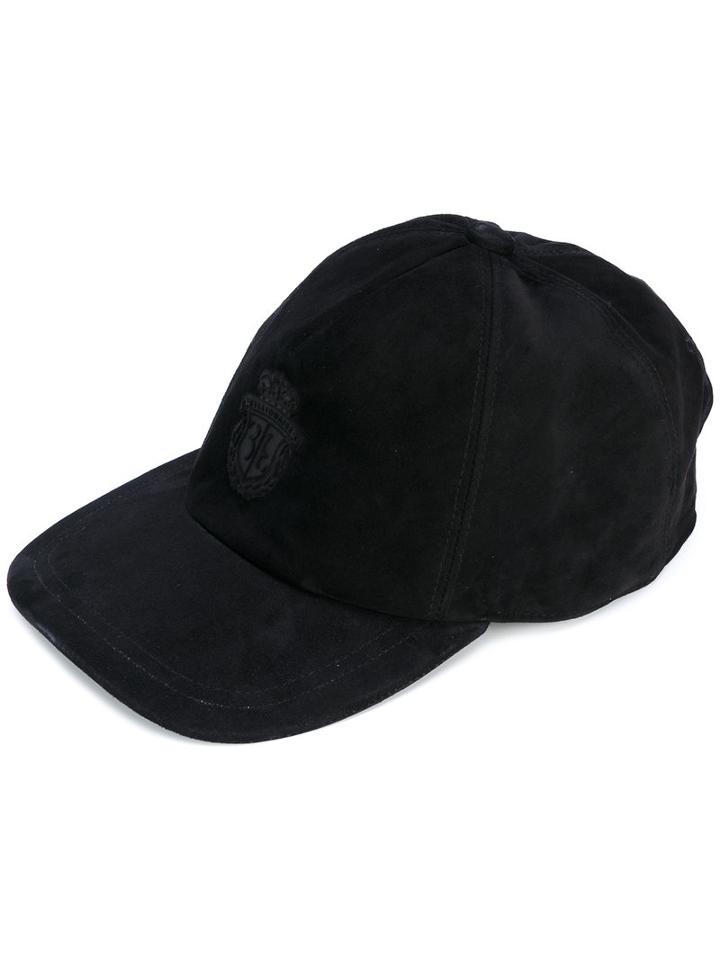 Billionaire - Logo Embroidered Cap - Men - Cotton/suede - 58, Black, Cotton/suede