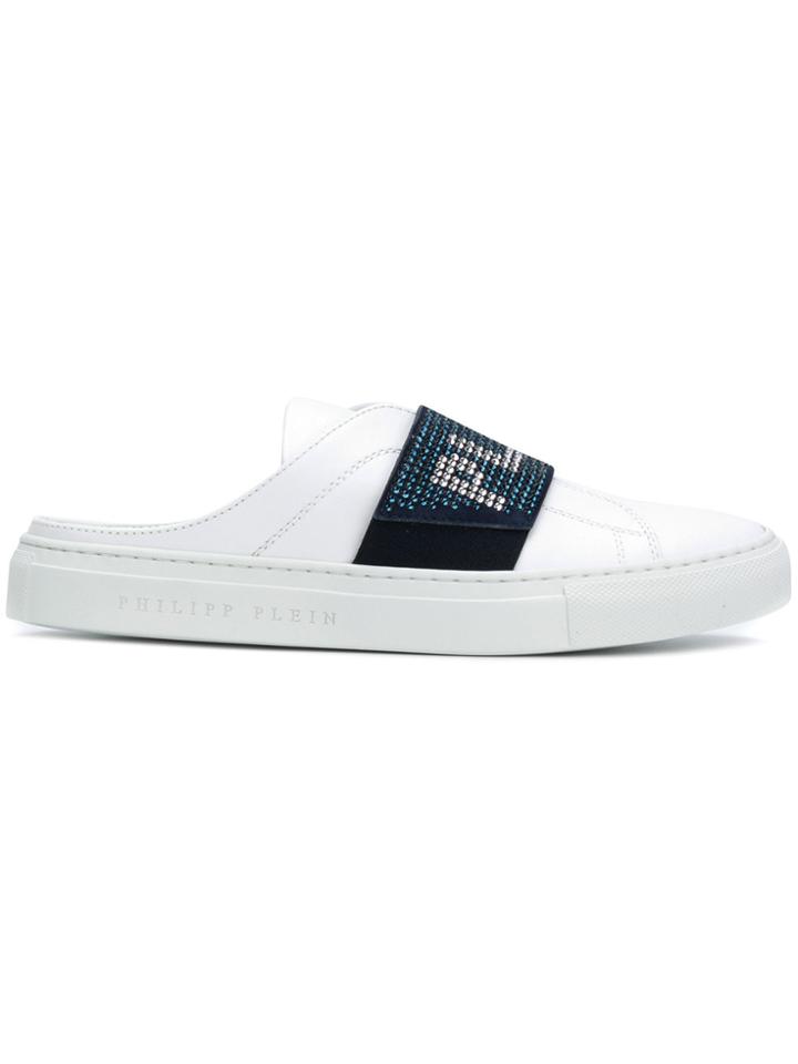 Philipp Plein Embellished Mule Sneakers - White