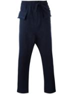 Damir Doma Drop Crotch Trousers, Men's, Size: Large, Blue, Cotton