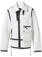 Ovadia & Sons Shearling Aviator Jacket - White