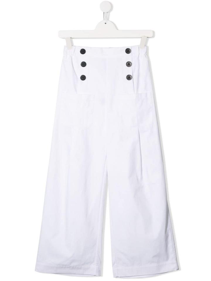 Burberry Kids Buttoned Sailor Trousers - White